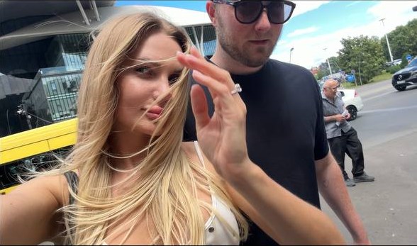 Gustaf and Valeriia together while traveling